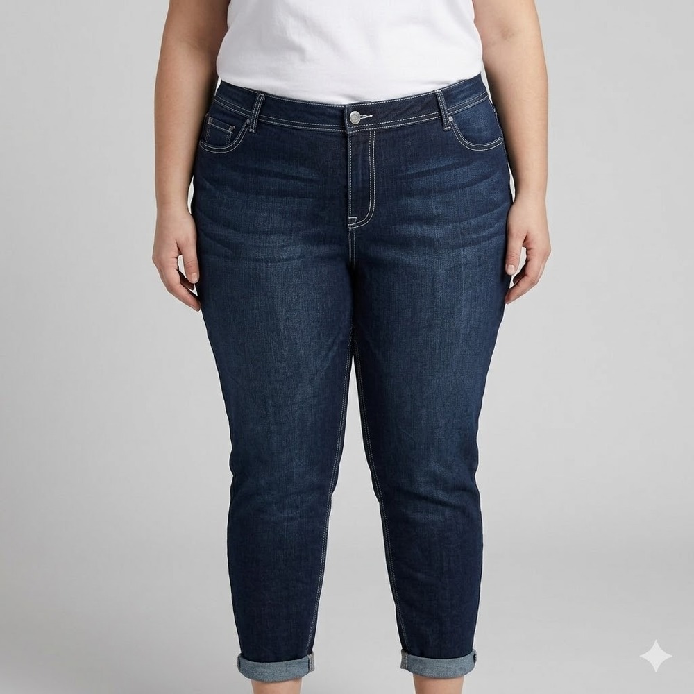 Avenue Denim Plus Size High‎ Rise Blue Jean Jeggings 30/32P